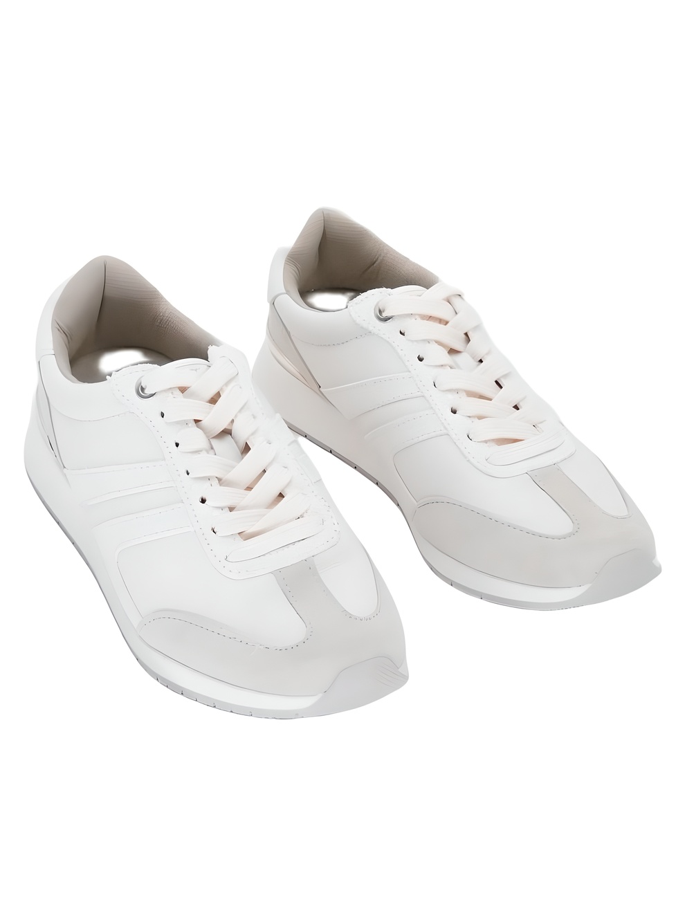 Naturalizer Womens Lorena Sneakers Warm White Ivory Leather Size 6M